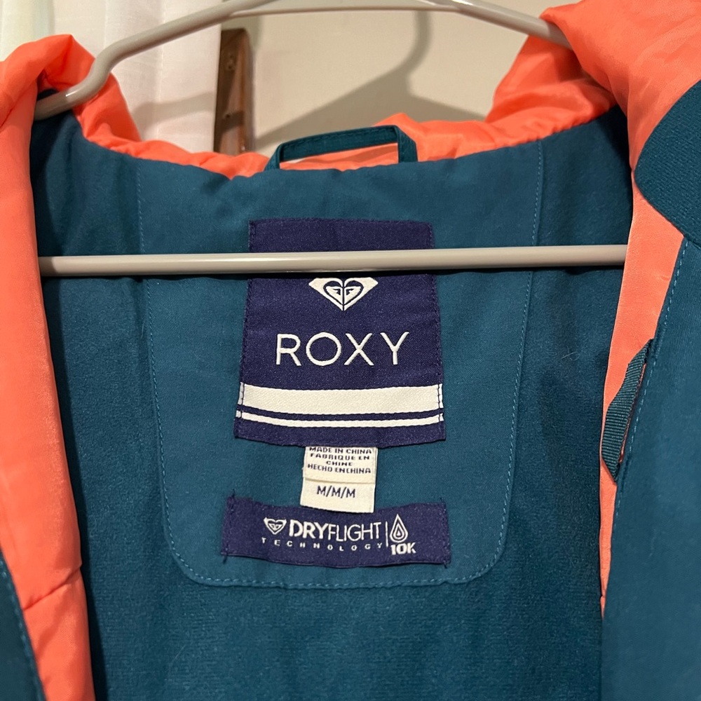 Roxy Deep Teal Snow Jacket With Bright Accents - image 4